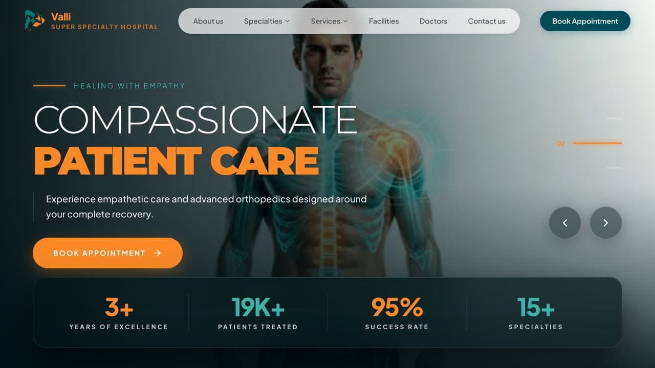 Valli Super Specialty Hospital public website
